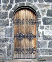 Photo d'une vieille porte en bois