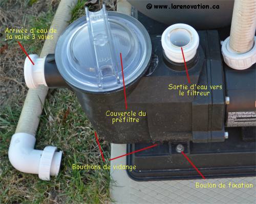 Photo de la pompe à filtration de la piscine