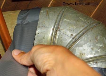 Photo de l'utilisation du ruban � canalisation