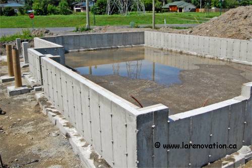 Mur de fondation en b�ton