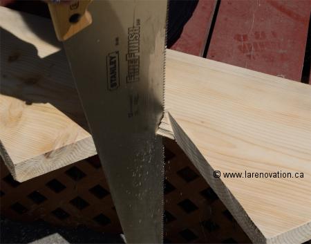 Photo de la coupe du coin du limon avec une goine