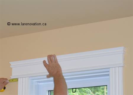 Photo de la pose du linteau d�coratif