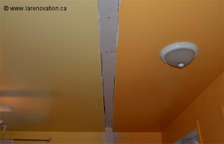 Photo du gypse une fois pos� dans le trou du plafond