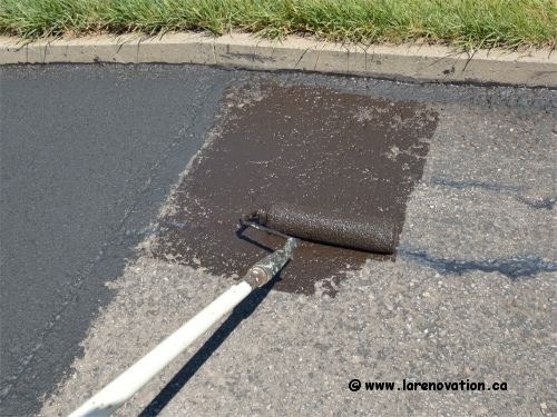 Photo de l'application du protecteur d'asphalte