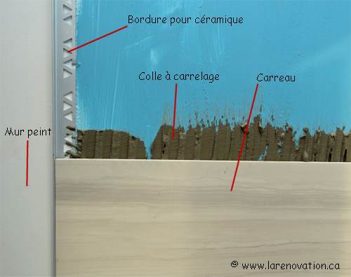 Pose des bordures � c�ramique